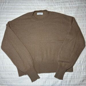 Aritzia Babaton Camel Brown Cashmere Crewneck Sweater